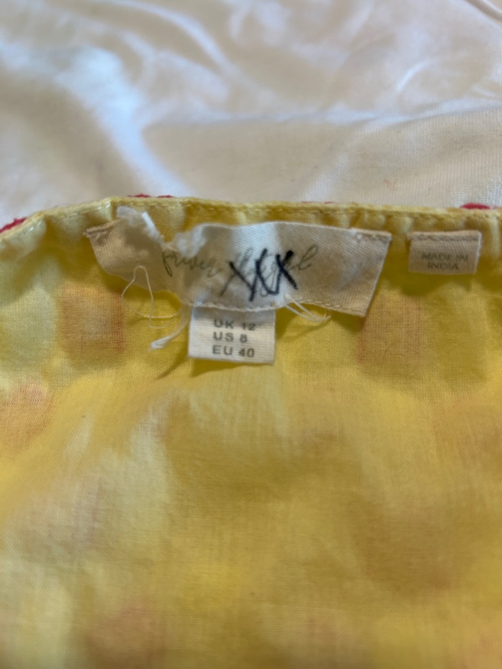 Free People Yellow and Cream Textured Peplum Top - Picture 8 of 8